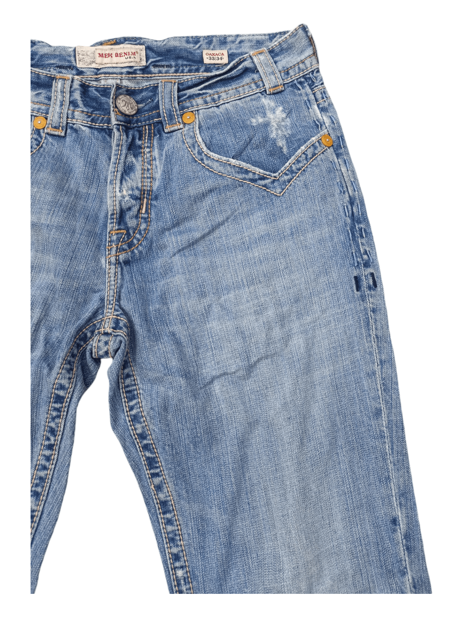 Mek Denim Vintage Mek Denim Distressed Sun Faded Jeans Size US 33 - 3 Thumbnail