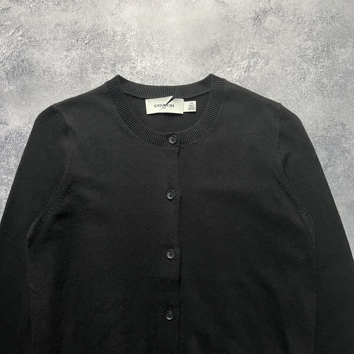 Coach Coach Black Cardigan Sweater Streetwear Luxury Designer Size XXS / US 00 / IT 34 - 2 Thumbnail