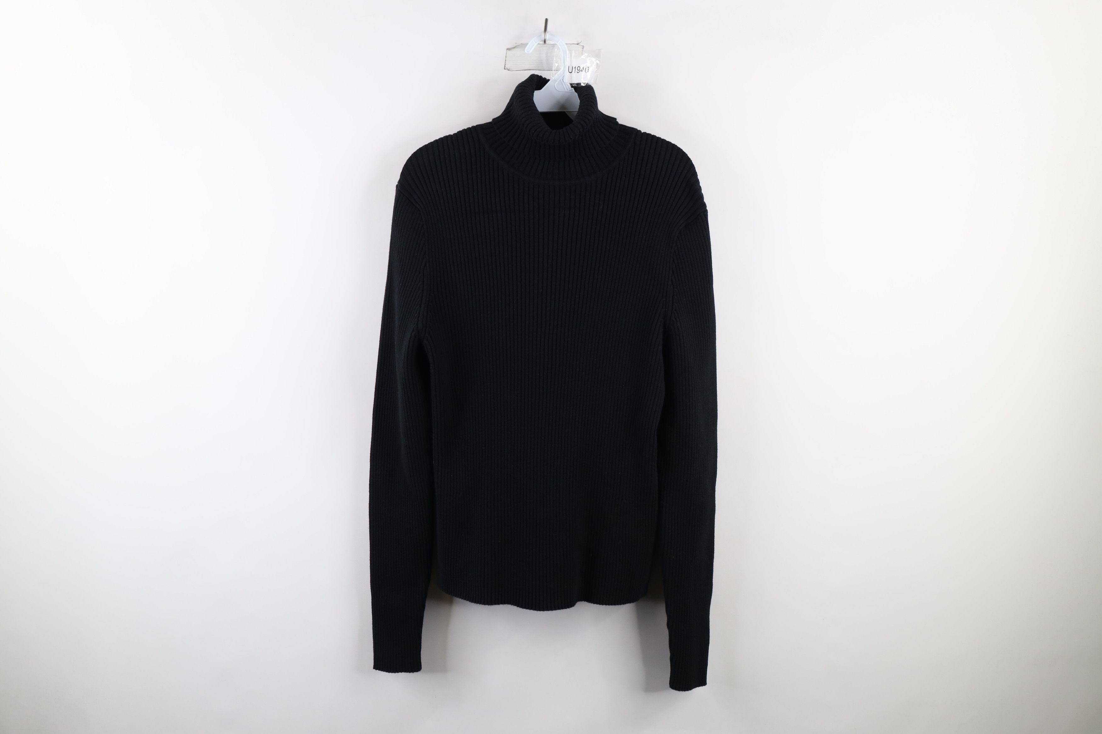 Vintage Gap Stretch Ribbed Knit Turtleneck Sweater Black