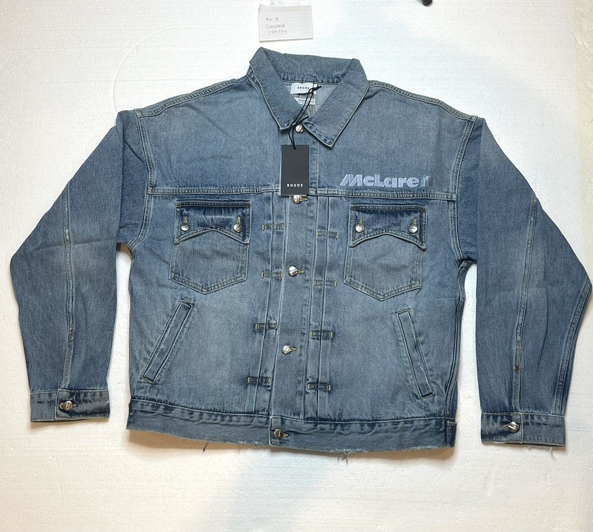 Rhude x MCLAREN Denim Embroidered Jacket AUTHENTIC