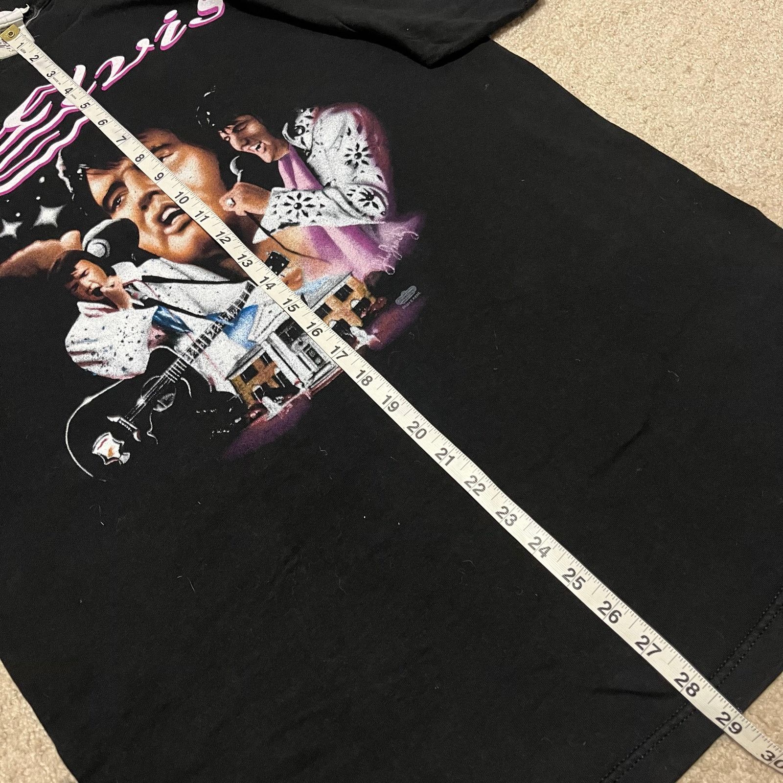 Other Vintage Elvis Presley Rap Style Pink on Black Graphic Tee Size US L / EU 52-54 / 3 - 4 Thumbnail