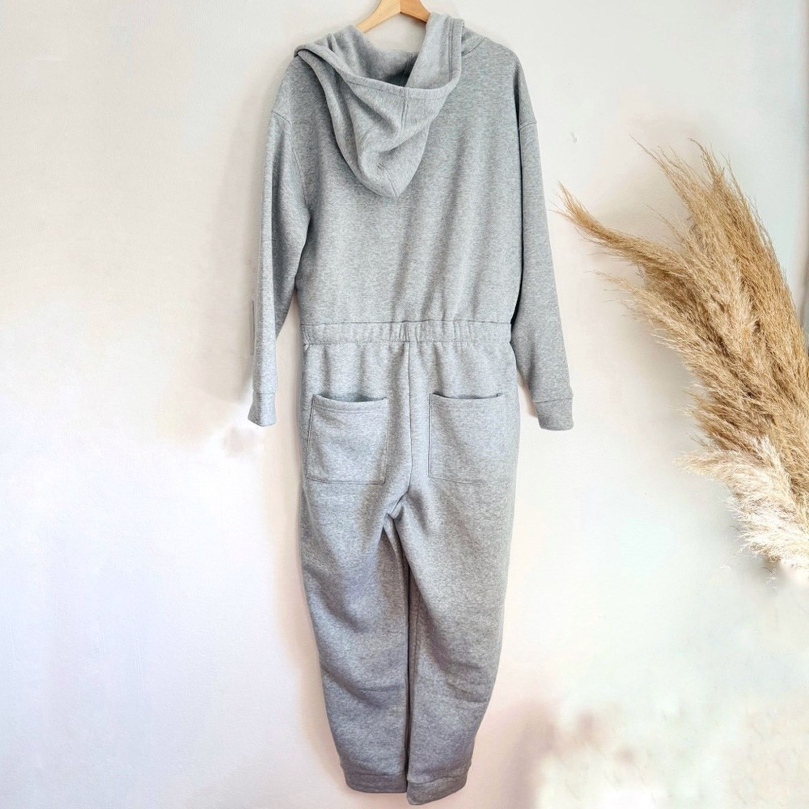 Nordstrom NEW Heather Grey Hood Sweatshirt Lounge Pants $149 Jumpsuit Size 34" / US 12 / IT 48 - 7 Thumbnail