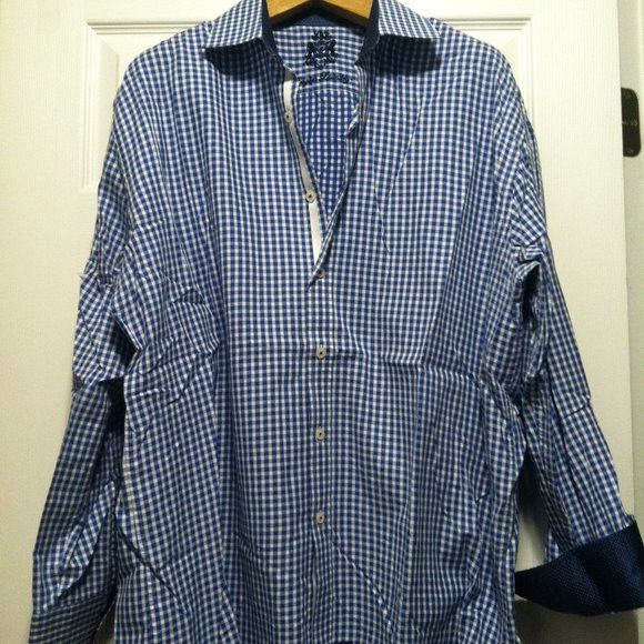 English Laundry ENGLISH LAUNDRY MENS BLUE 100%COTTON CASUAL SHIRT 17.5/34-35 Size US XL / EU 56 / 4 - 3 Thumbnail
