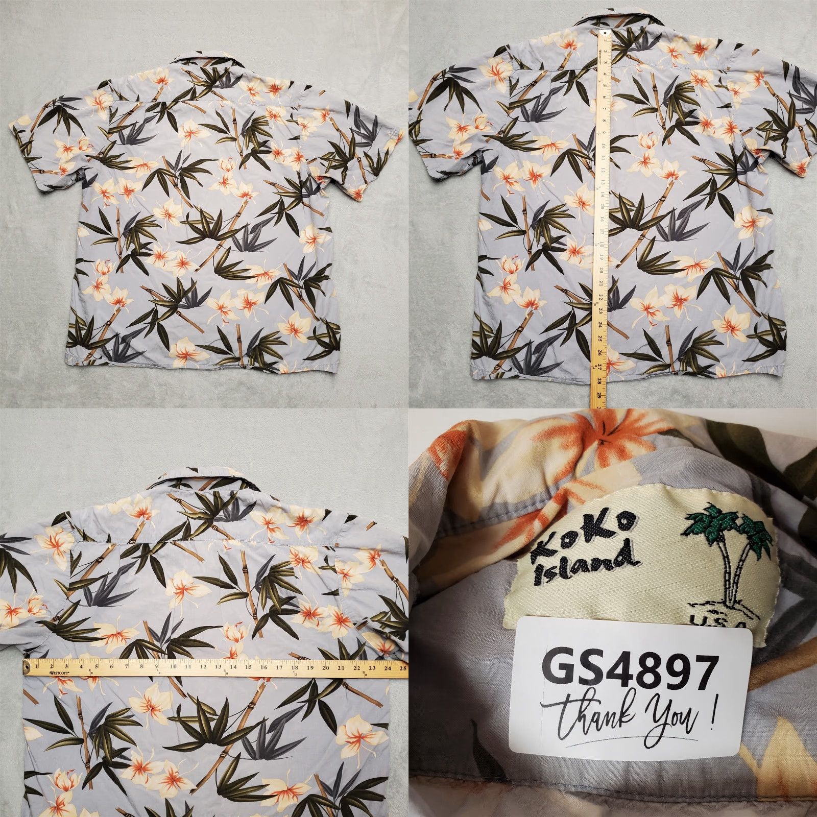 Vintage Koko Island Shirt Mens Large Blue Floral Hawaiian Short Sleeve Island Aesthetic Size US L / EU 52-54 / 3 - 8 Thumbnail