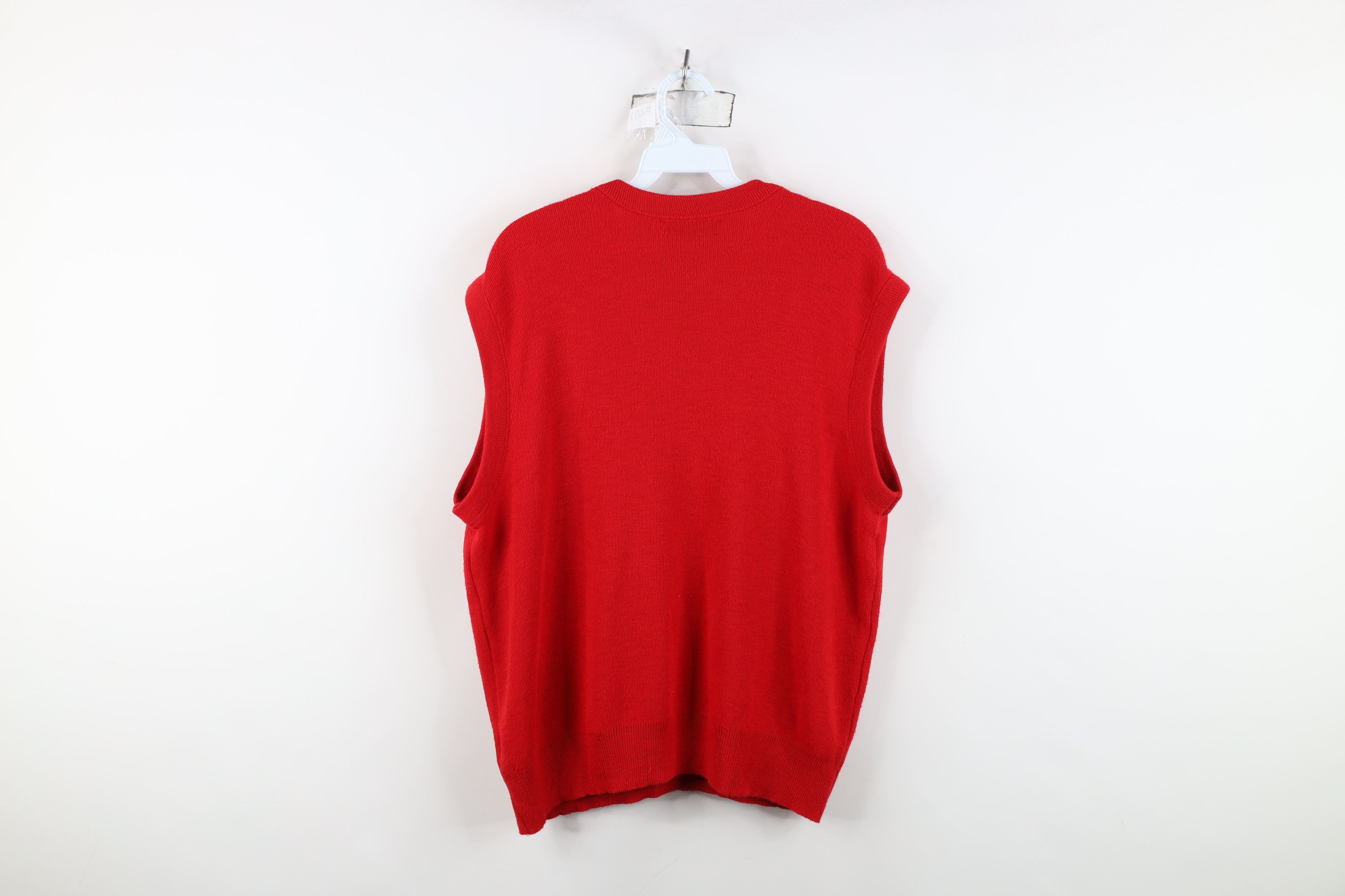 Vintage Vintage 90s Streetwear Soft Knit V-Neck Sweater Vest Red USA Size US L / EU 52-54 / 3 - 6 Thumbnail