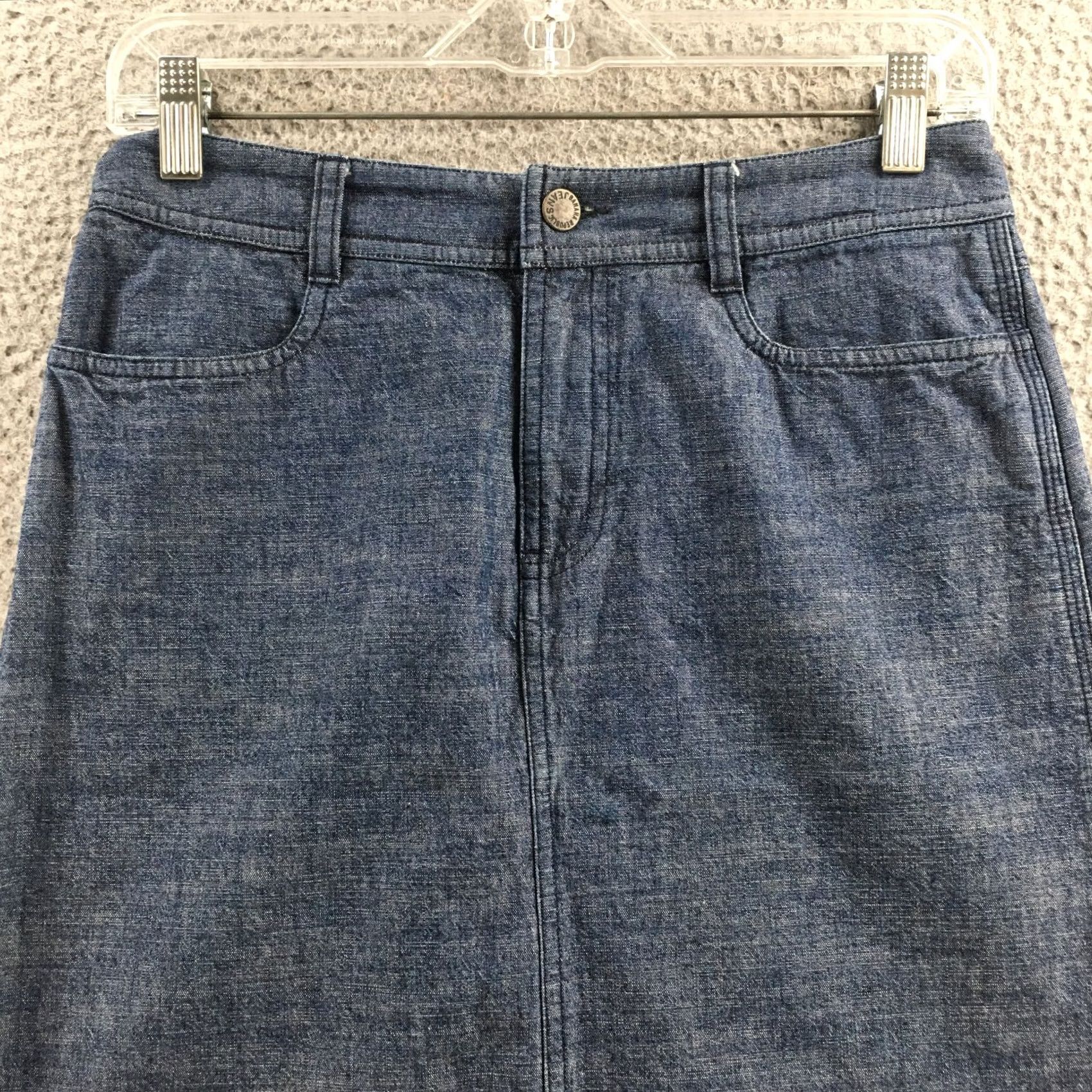 Banana Republic Banana Republic Denim A Line Skirt Womens 2 Blue Denim Zip Fly Pockets Casual Size 26" / US 2 / IT 38 - 2 Thumbnail