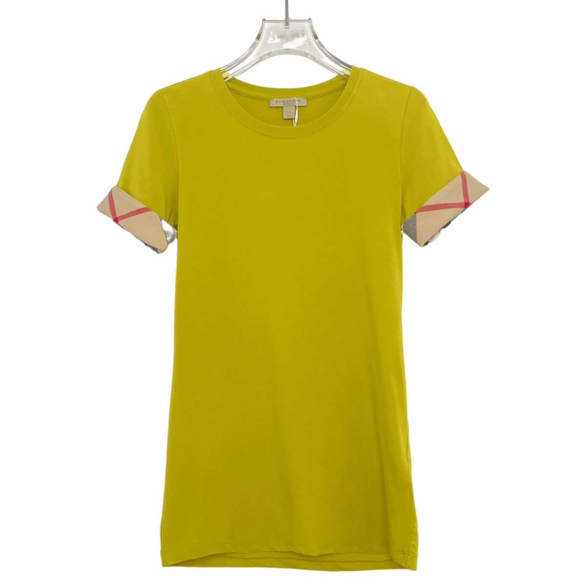 Burberry Burberry Lemon Yellow Check Cuff Short Sleeve T-Shirt K26WX Size S / US 4 / IT 40 - 1 Thumbnail