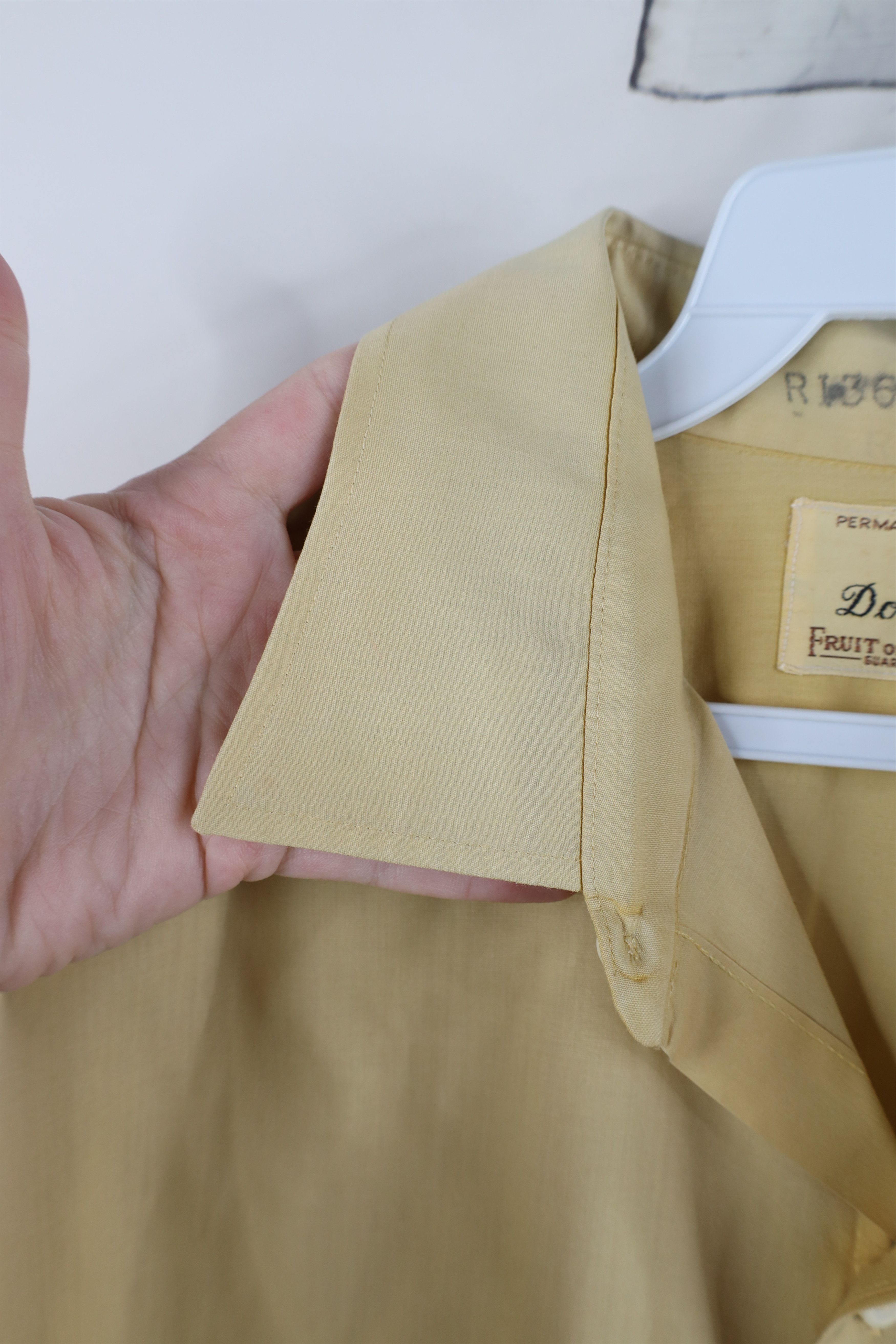 Vintage Vintage 60s Streetwear Collared Button Shirt Yellow USA Size US M / EU 48-50 / 2 - 11 Thumbnail