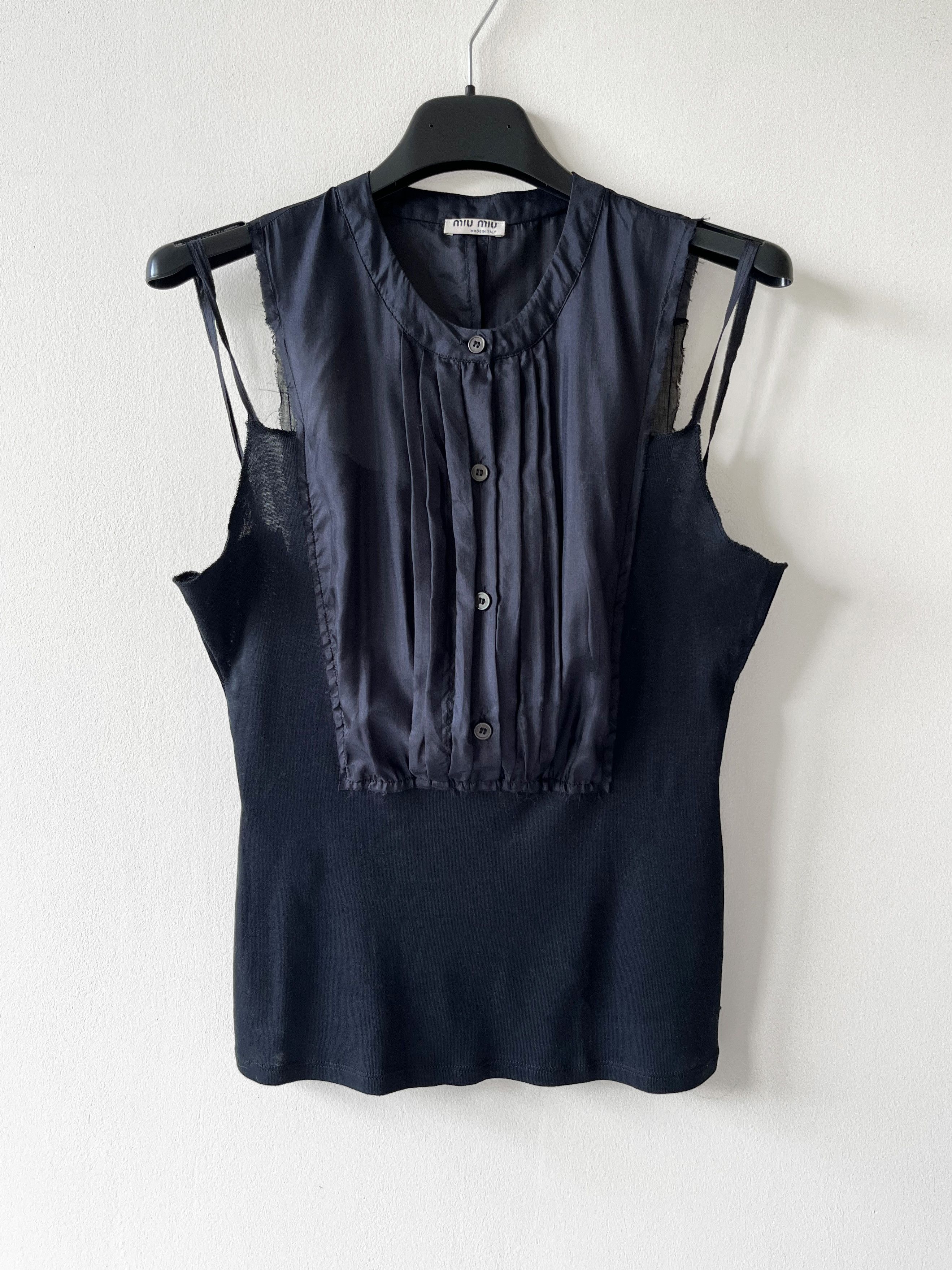 Miu Miu Miu Miu vintage top with silk insert Size M / US 6-8 / IT 42-44 - 1 Thumbnail