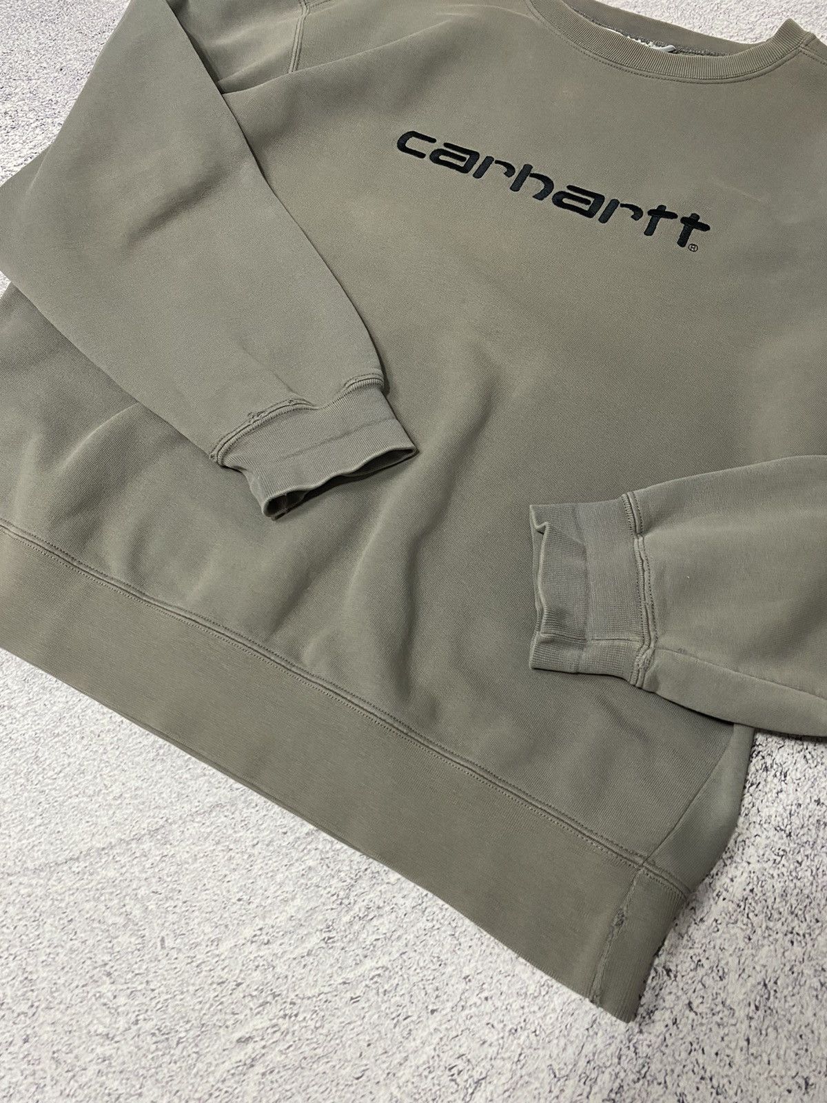Carhartt × Vintage Vintage Carhartt Big Logo Faded Oversize Sweatshirt Size US L / EU 52-54 / 3 - 5 Thumbnail