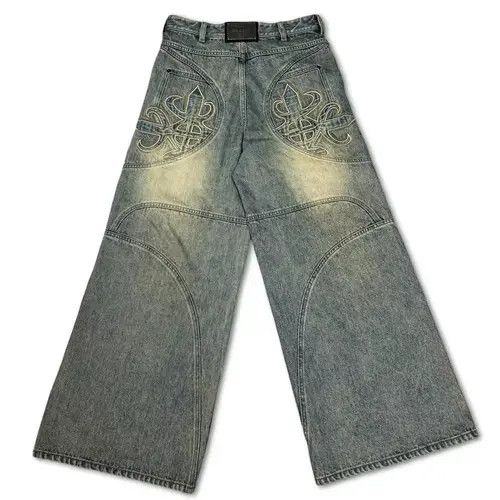 Japanese Brand Y2K Streetwear Washed Retro Baggy Jean Size US 33 - 2 Thumbnail