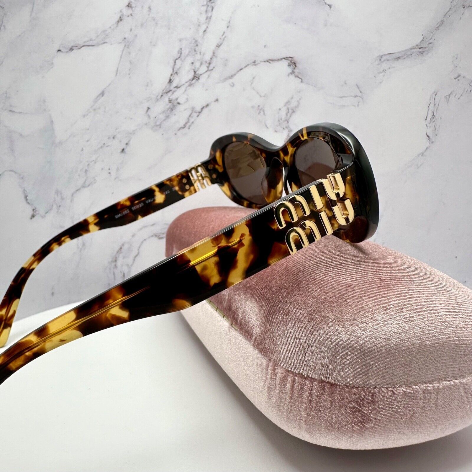 Miu Miu NEW MIU MIU Sunglasses Brown Oval Gold Size ONE SIZE - 15 Thumbnail