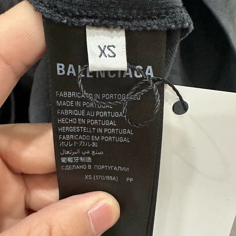 Balenciaga Balenciaga Sanskrit Black Gray Distressed Short Sleeve (Si Size US XS / EU 42 / 0 - 6 Thumbnail