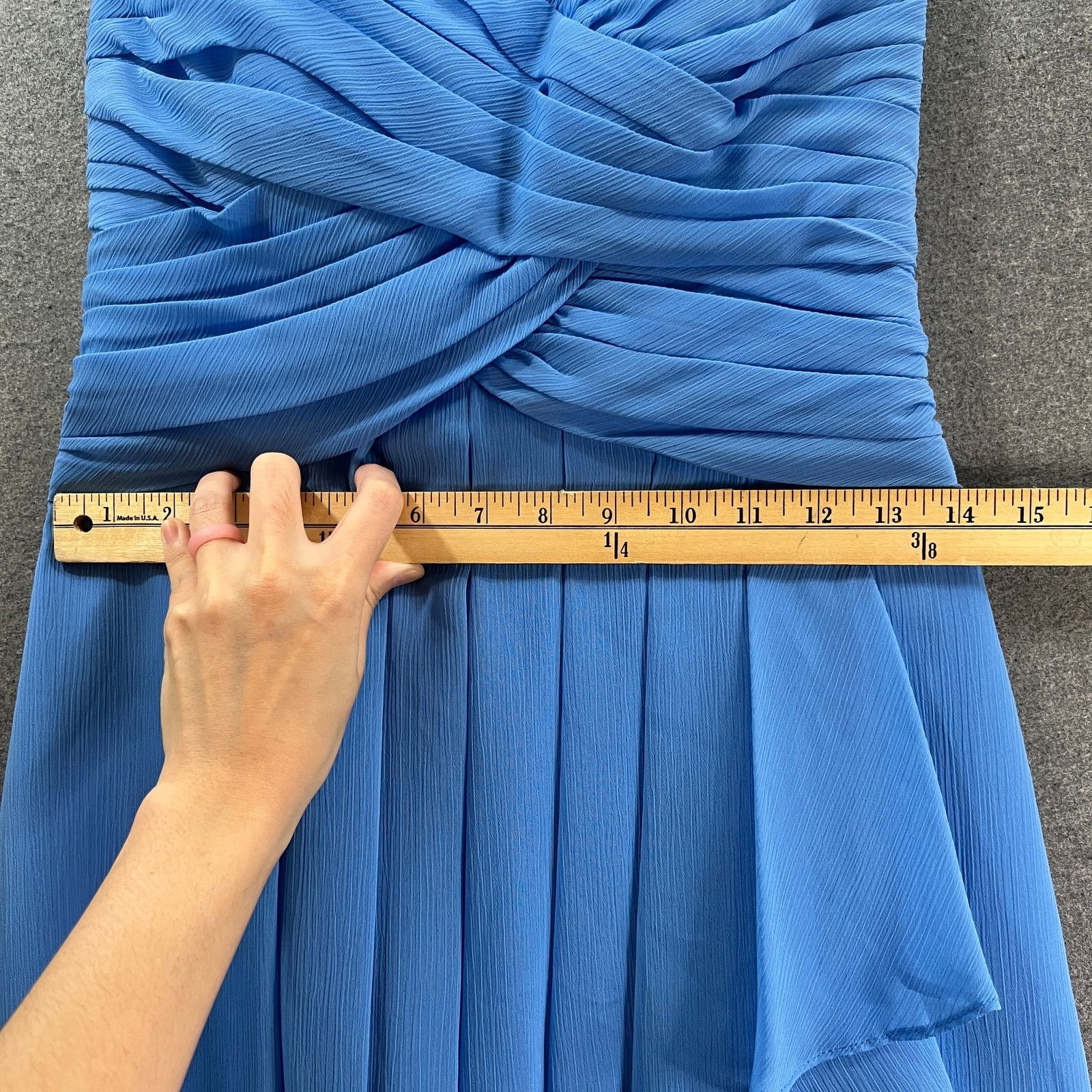 Other David's Bridal Blue Strapless Chiffon Dress Women Size 4 Size S / US 4 / IT 40 - 6 Thumbnail