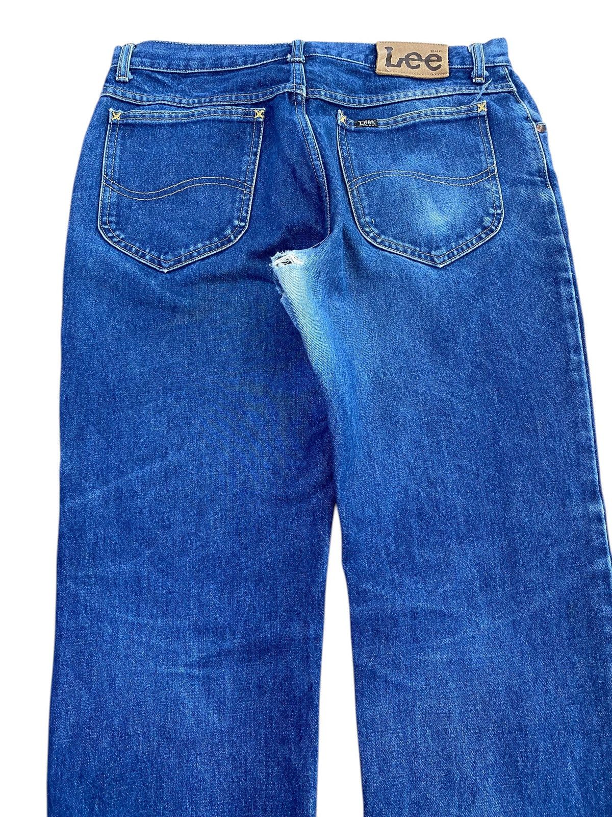 Lee Lee Whiskers Dark Wash Style Straight Cut Jeans Size US 34 / EU 50 - 4 Thumbnail