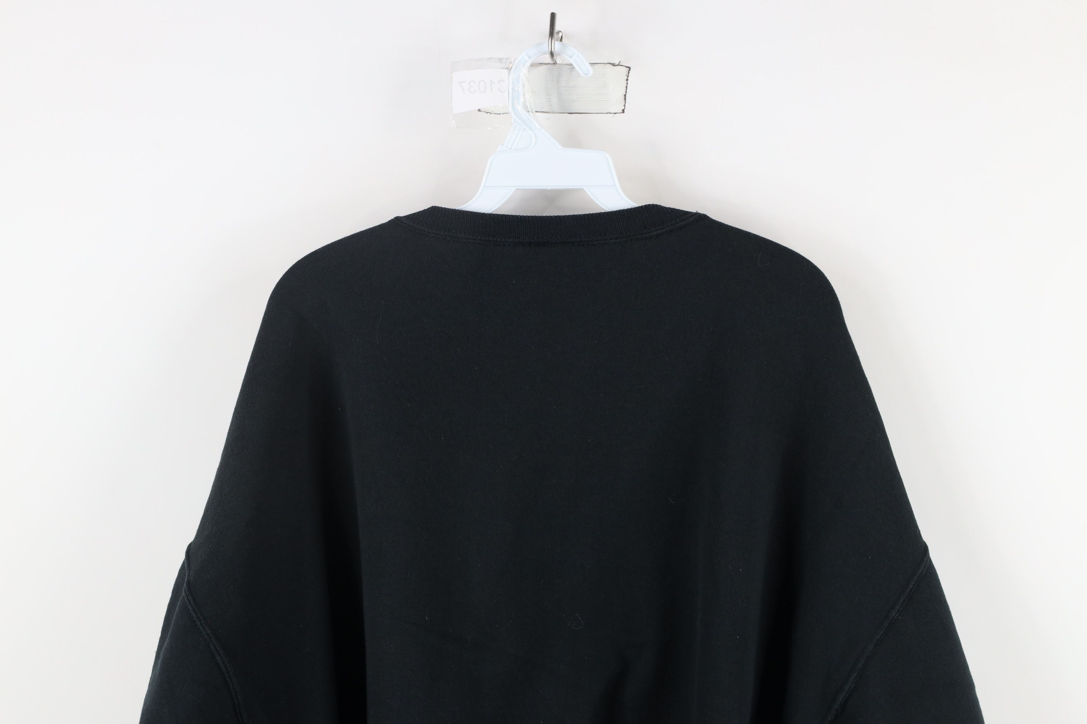 Vintage Vintage 90s Streetwear Faded Blank Crewneck Sweatshirt Black Size US XL / EU 56 / 4 - 6 Thumbnail