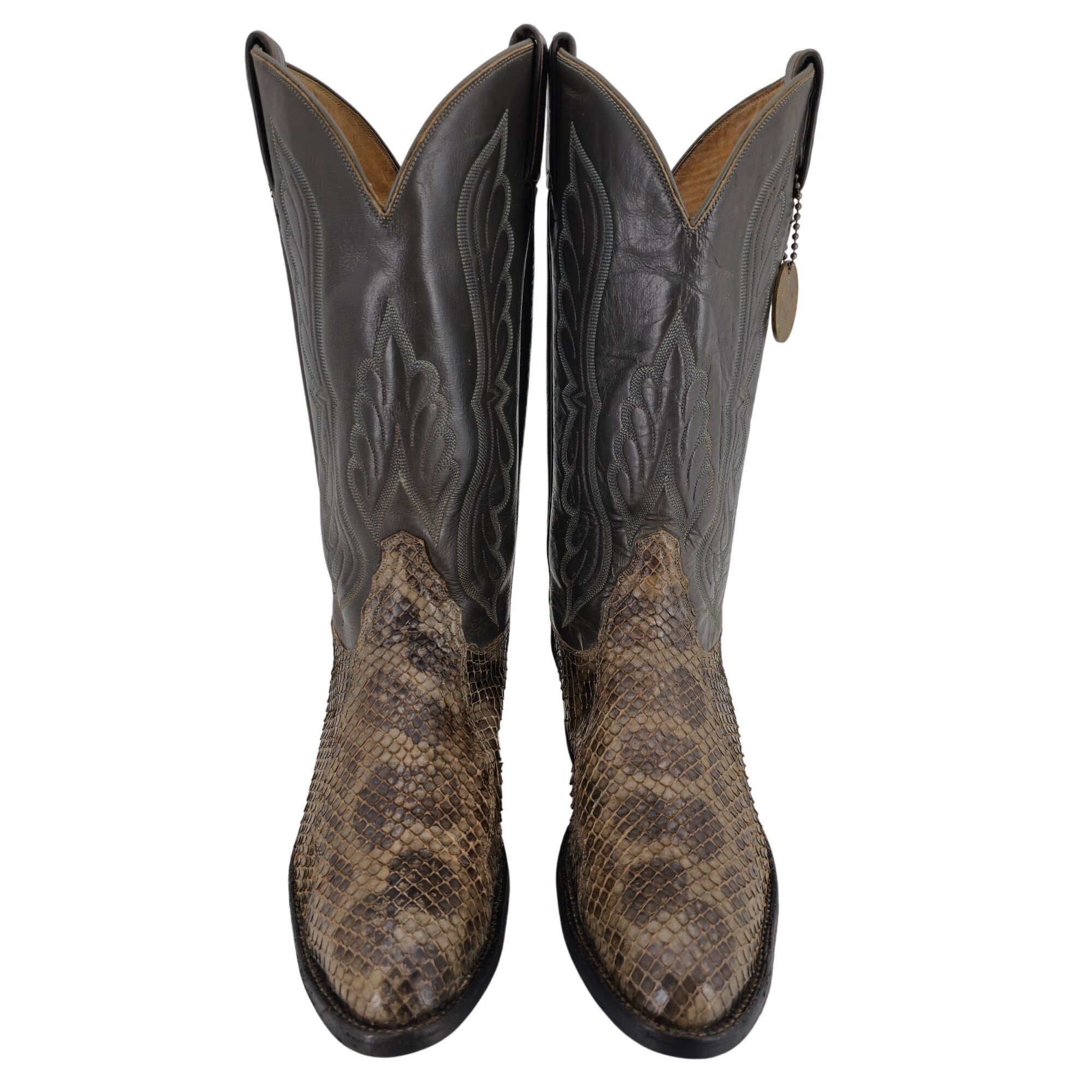 Tony Lama Vintage Anaconda Snakeskin Tony Lama Mens 9E Gold Label Boot Size US 9 / EU 42 - 1 Thumbnail