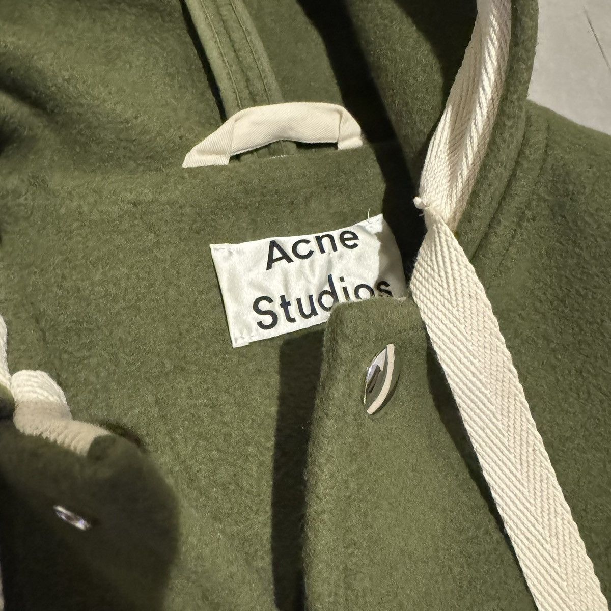 Acne Studios Acne Studios Green Wool Duffel Coat Sz 46 (Medium) Size US M / EU 48-50 / 2 - 2 Thumbnail
