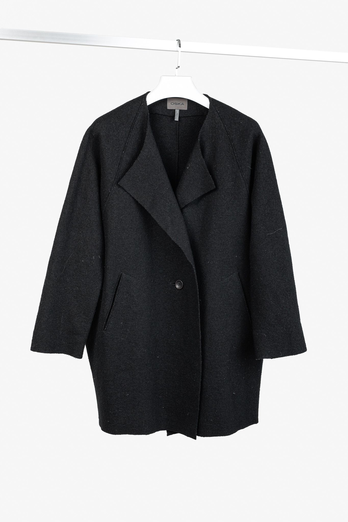 Other Oska Black Boiled-Wool Oversized Flyaway-Collar Coat Size S / US 4 / IT 40 - 1 Thumbnail