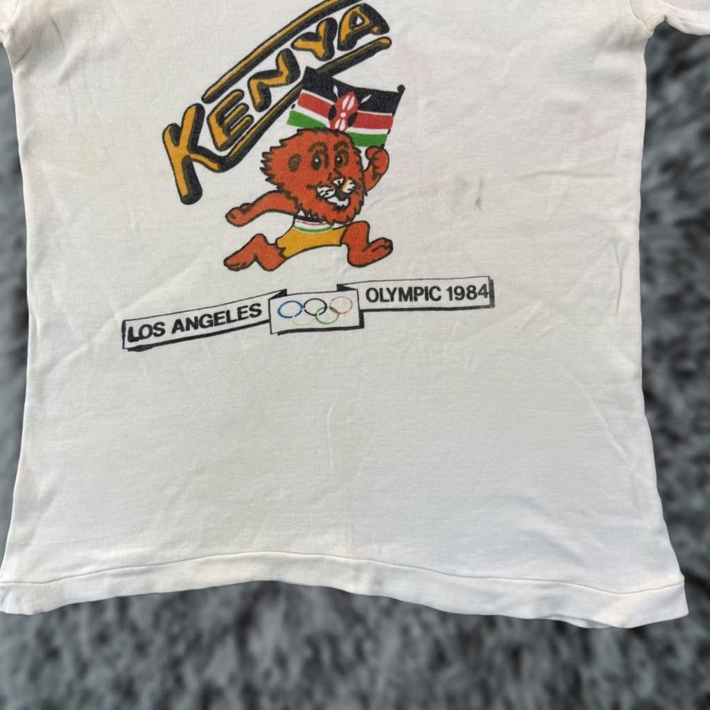 Vintage VINTAGE Olympics Shirt Mens M Ringer 80s USA Logo Graphic Print White Short Sleeve 1984 Los Angeles Sports Size US M / EU 48-50 / 2 - 1 Thumbnail