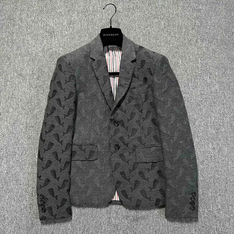 Thom Browne Thom Browne Grey Gradient Wool Blend Long Sleeve Jacket 0089 Size US S / EU 44-46 / 1 - 1 Thumbnail
