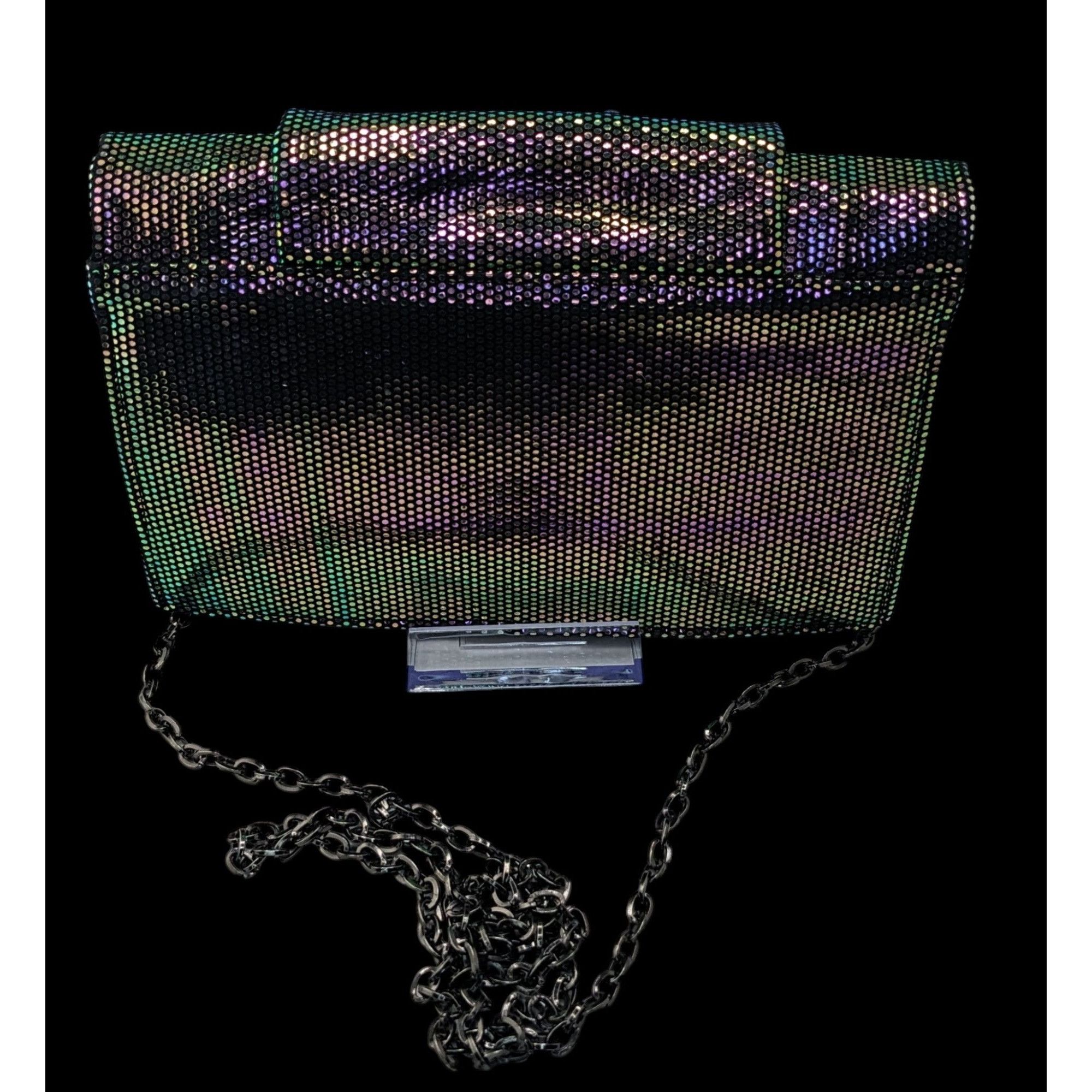 Halston Heritage Halston Heritage Purple Iridescent Clutch Bag With 24" Chain Size ONE SIZE - 4 Thumbnail