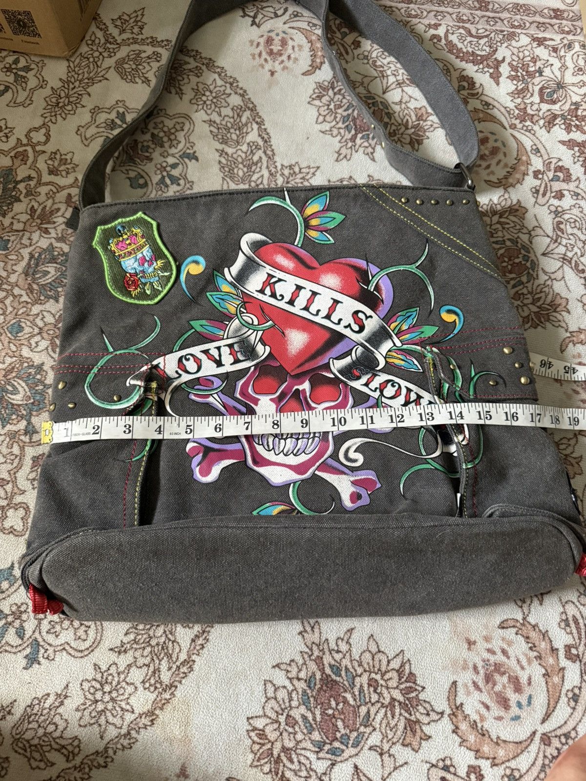 Ed Hardy 2000s Ed hardy Canvas Cotton muktipocket sling bag Size ONE SIZE - 8 Thumbnail