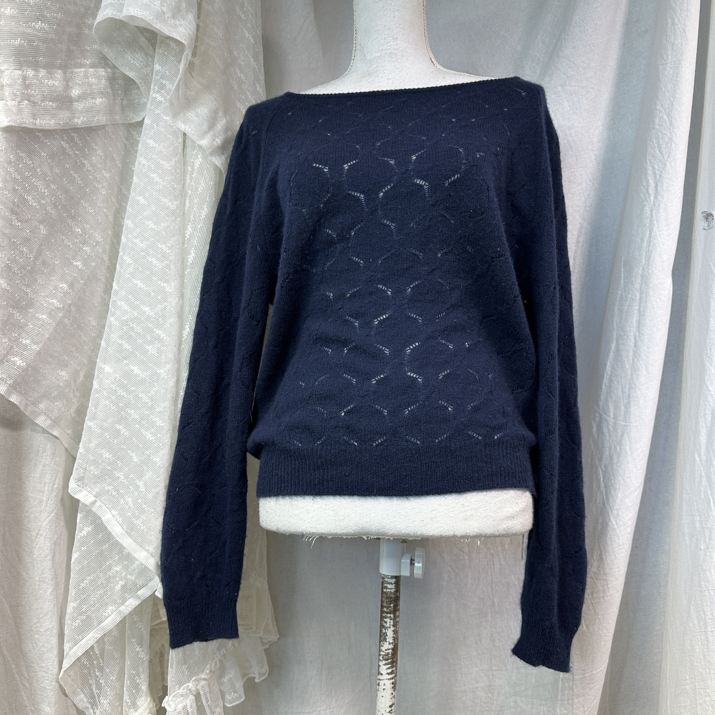 Allude Vintage Old Money Cashmere Allude Mesh Sweater Y2K Size L / US 10 / IT 46 - 5 Thumbnail