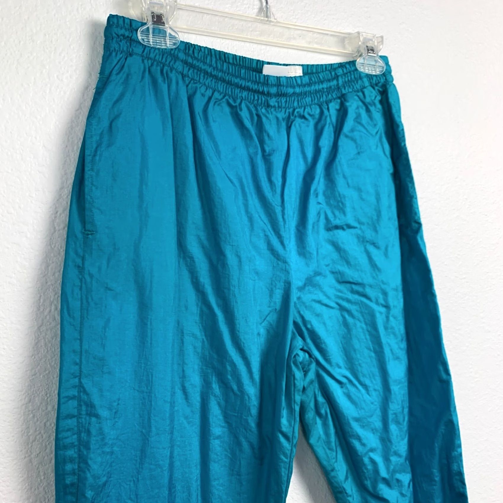 ESPIRIT VINTAGE Pro Spirit Swish Nylon Windbreaker Teal Blue Pants Size Small Size US 29 - 2 Thumbnail