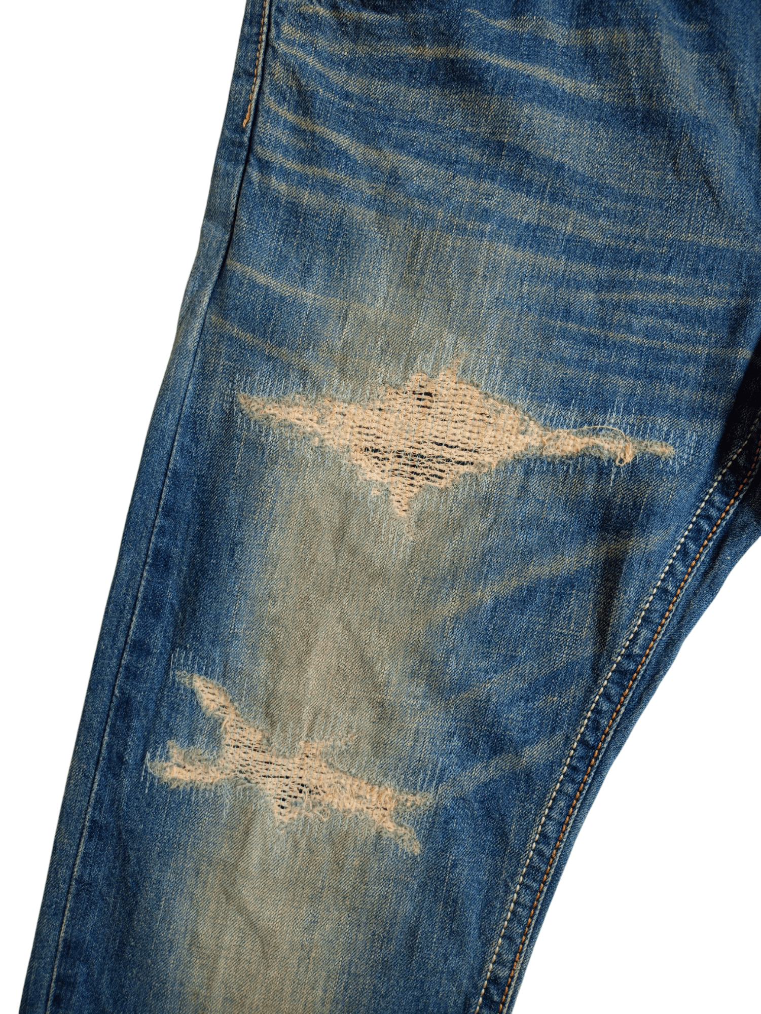 Edwin × Vintage Edwin Exclusive Vintage Denim Regular Distressed Jeans Size US 32 / EU 48 - 3 Thumbnail