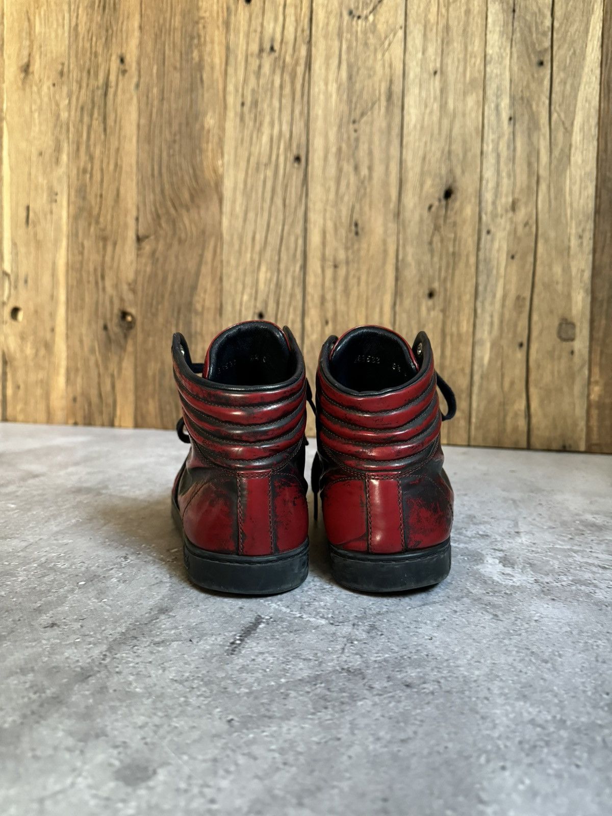 Gucci Gucci ‘GG’ Logo Black/Red High-Top Sneakers Size US 9.5 / EU 42-43 - 7 Thumbnail