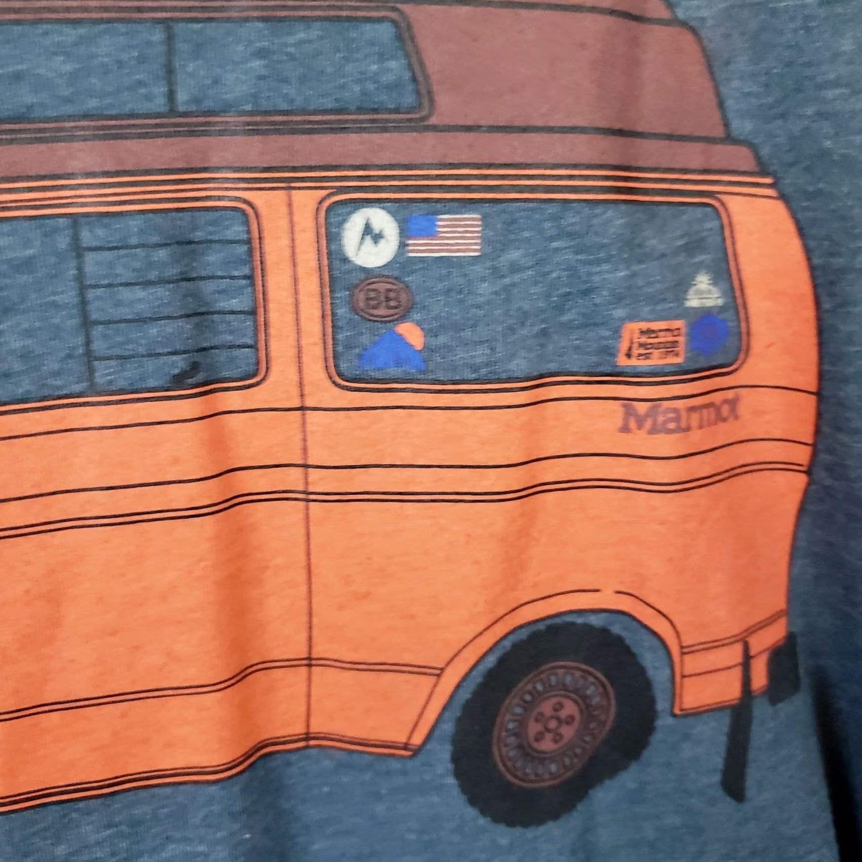 Marmot Marmot Van Life Tee Short Sleeve Mens XXL Gray Jersey Crew Neck Van Graphic Front T-Shirt Size US 39 - 7 Thumbnail