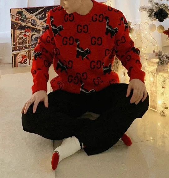 Gucci GUCCI Red Squirrel GG Wool Sweater M 95 New Size US M / EU 48-50 / 2 - 5 Thumbnail