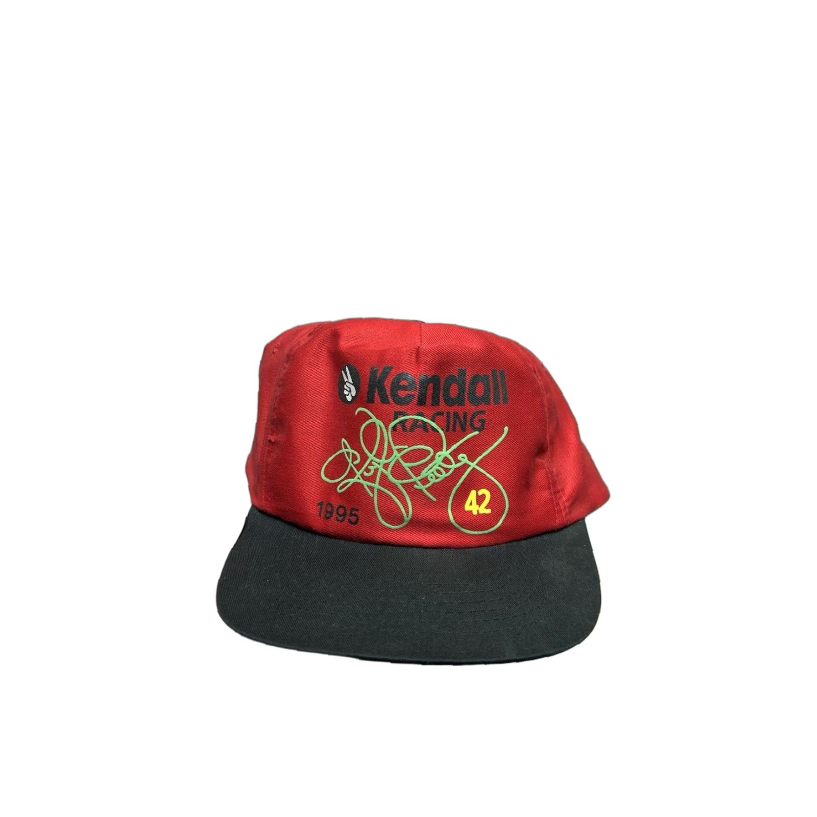 NASCAR VINTAGE 90s SnapBack hat cap Kendall racing Kyle Petty motor oil 42 nascar 1995 Mens Adjustable Red Cap/Hat Size ONE SIZE - 1 Thumbnail