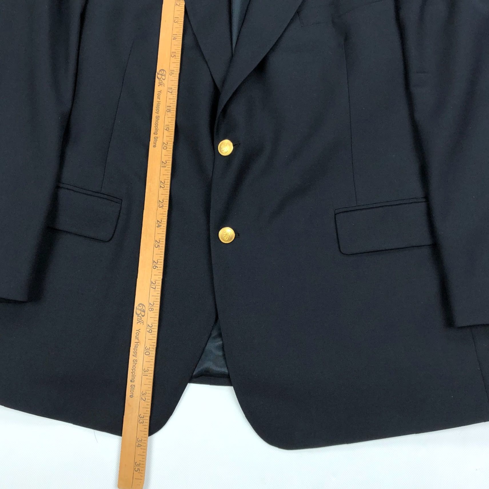 Brooks Brothers Brooks Brothers Blazer 48R Wool Navy Blue Gold Button Jacket Coat Solid Notch Lapel Regular Fit Mens Jacket Size 48R - 5 Thumbnail