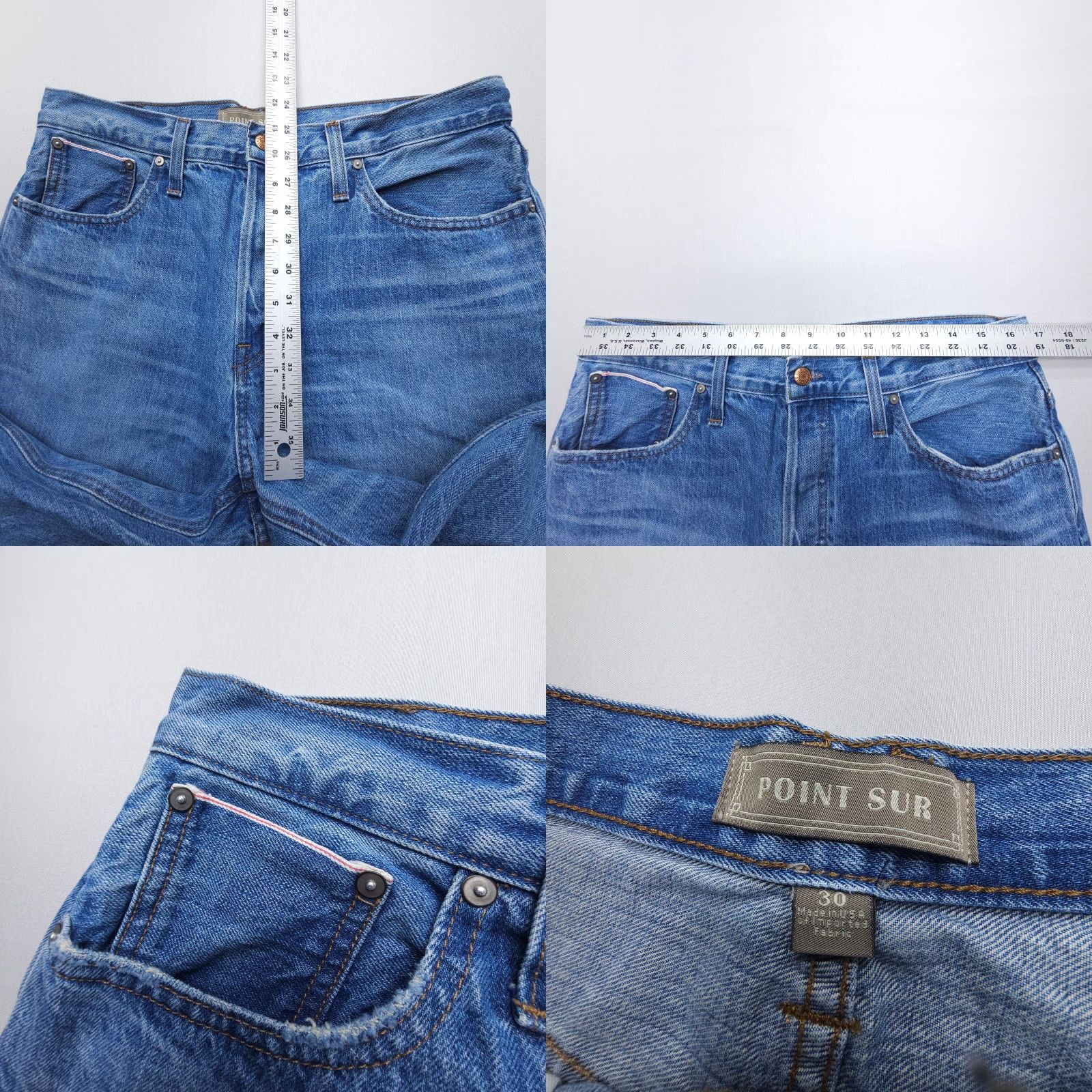Denime Point Sur Selvedge Boyfriend Jeans in Arctic Blue Size 30 USA Made Organic Denim Size 30" / US 8 / IT 44 - 8 Thumbnail