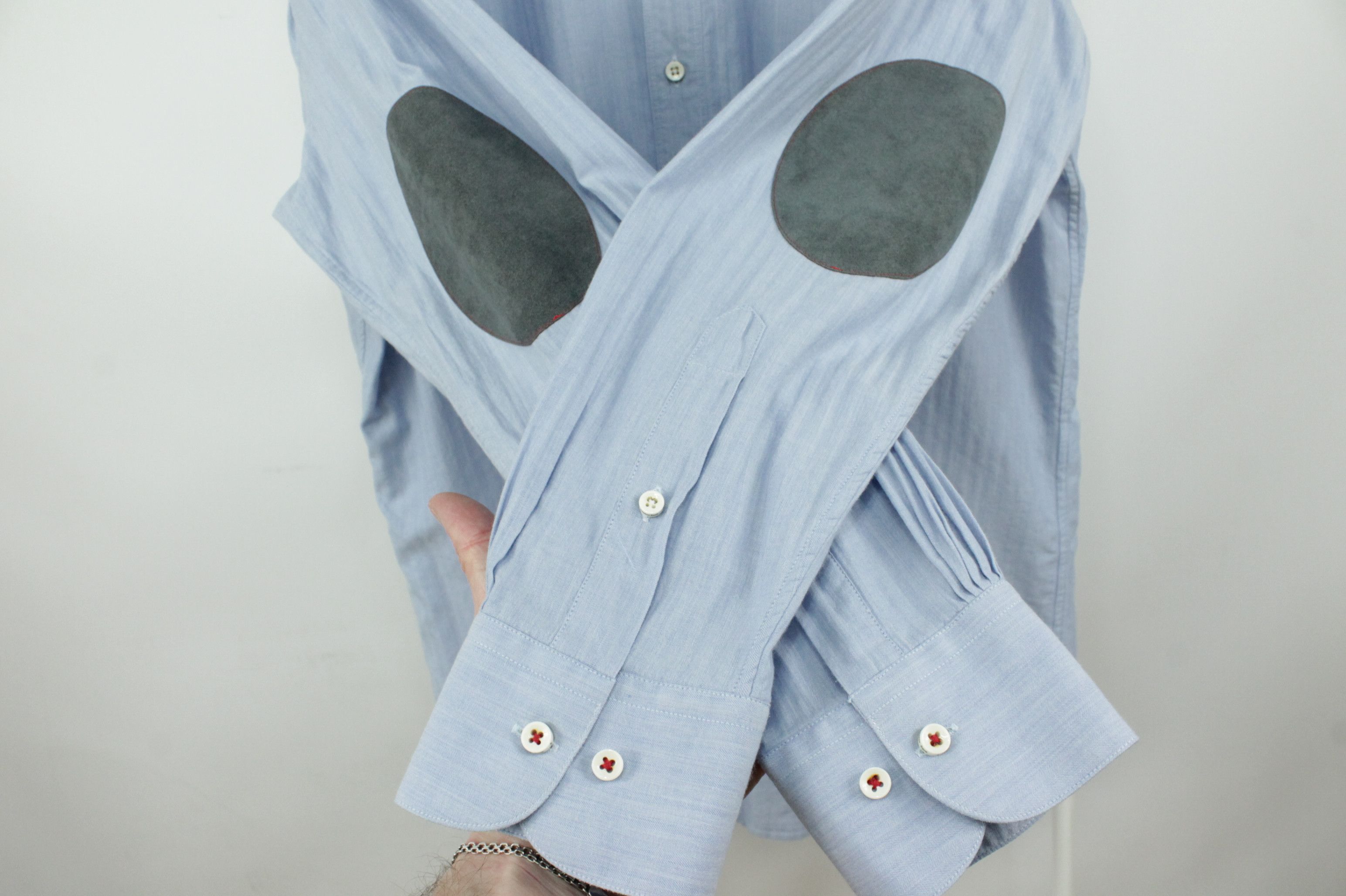 Other Lorenz Bach Gstaad Micro Herringbone Cotton Wool Shirt Size US XL / EU 56 / 4 - 4 Thumbnail