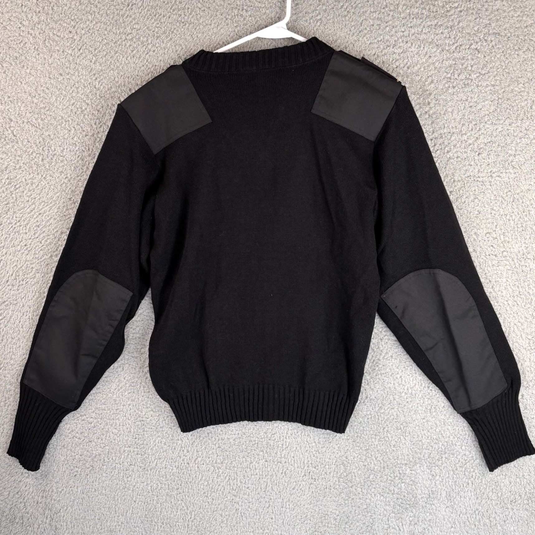 Commando VINTAGE Commando Jack Young Sweater Mens L Black Military V Neck Knit Elbow Patches Size US L / EU 52-54 / 3 - 4 Thumbnail