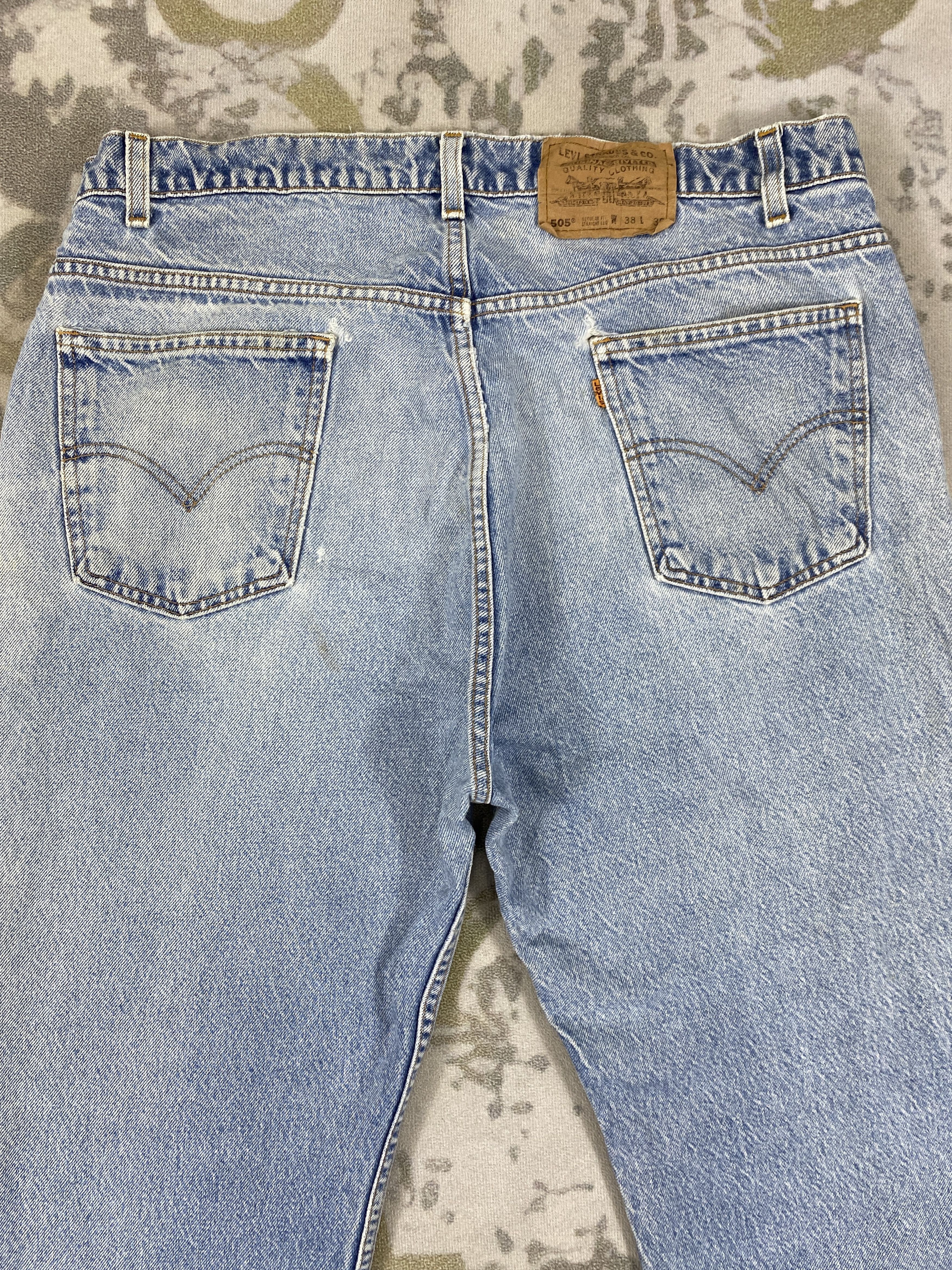 Levi's Faded Blue Vintage Levi's 505 Orange Tab 37x27 Denim JN3505 Size US 37 - 4 Thumbnail