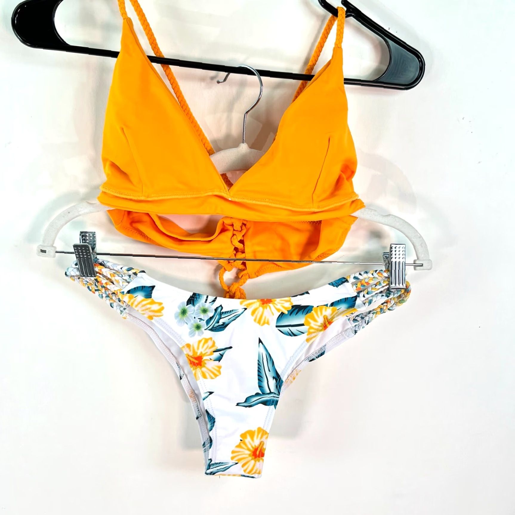 ZAFUL Zaful Bikini Womens Size 8 2 Piece Floral Multicolor Yellow White Plunge Stretch Pattern Spotted Cheeky Swimsuit Adult Womens Size ONE SIZE - 3 Thumbnail
