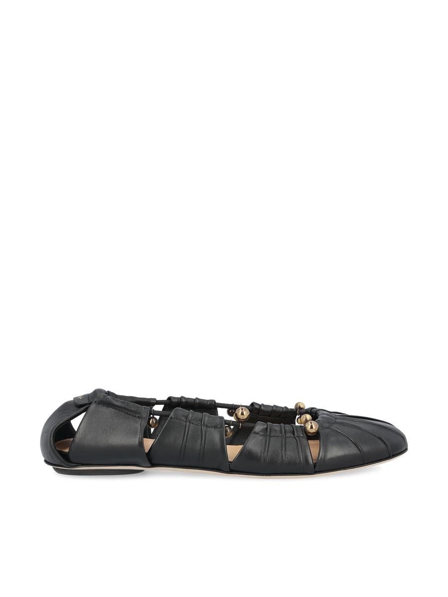 o1loc1c11125 Luna Ballerina Flats in Black