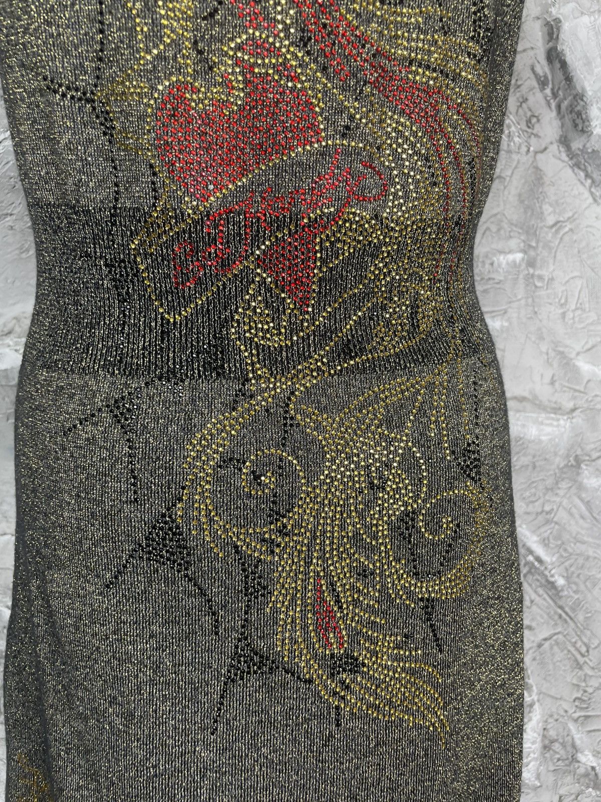 Ed Hardy 2000s Ed Hardy Christian Audigier Y2K Rhinestones Dress Size M / US 6-8 / IT 42-44 - 6 Thumbnail