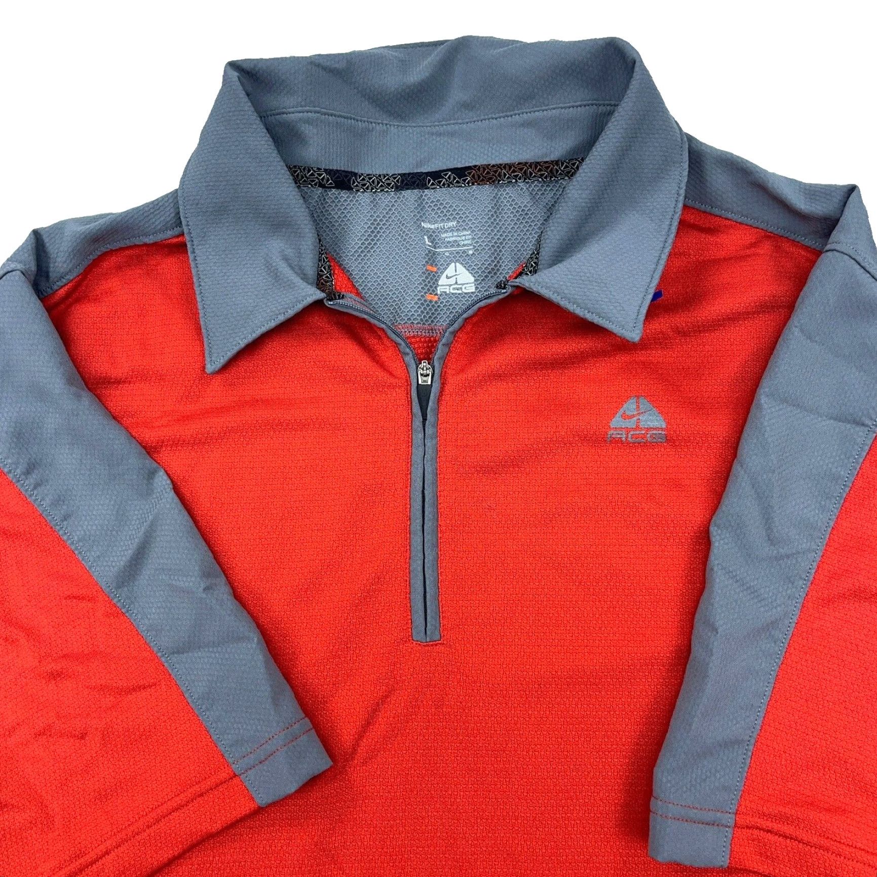 Nike ACG Nike ACG Polo Shirt Men L Red Gray Quarter Zip Pullover Performance Tennis Shirt Size US L / EU 52-54 / 3 - 2 Thumbnail