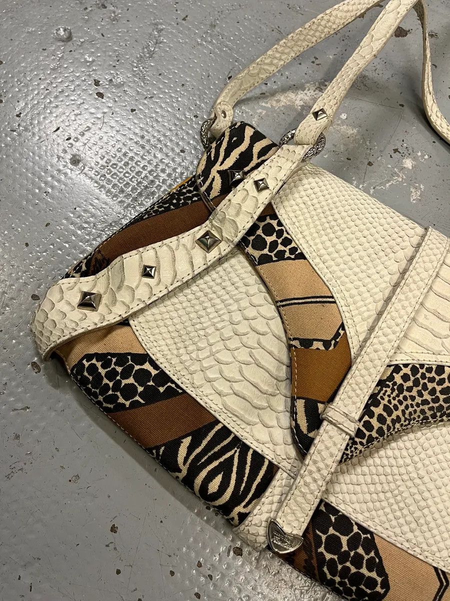 Roberto Cavalli 2000s Cavalli White Python Snakeskin Leather Effect Handle Bag Size ONE SIZE - 3 Thumbnail