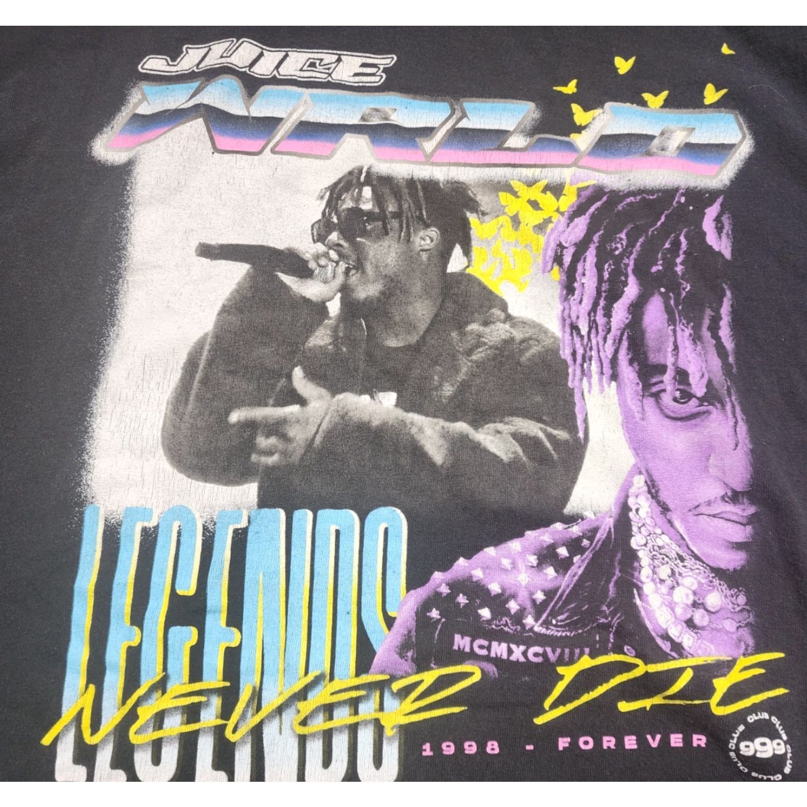 Vintage Mens L Legends Never Die Memorial Hip Hop Rap T Shirt Black Crew Neck Short Sleeve Cotton Men Size US L / EU 52-54 / 3 - 2 Thumbnail