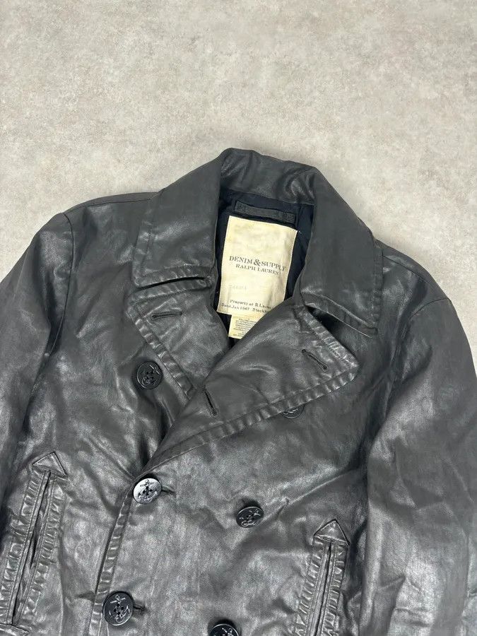 Polo Ralph Lauren AW2015 Ralph Lauren Black Officer Waxed Double-Breasted Coat Size US L / EU 52-54 / 3 - 4 Thumbnail