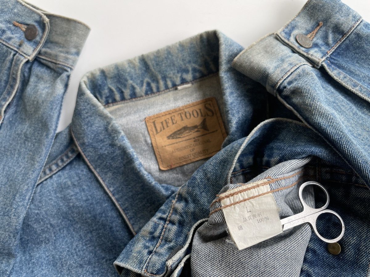 Japanese Brand Vintage Life Tools Trucker Denim Jacket Size US L / EU 52-54 / 3 - 15 Thumbnail