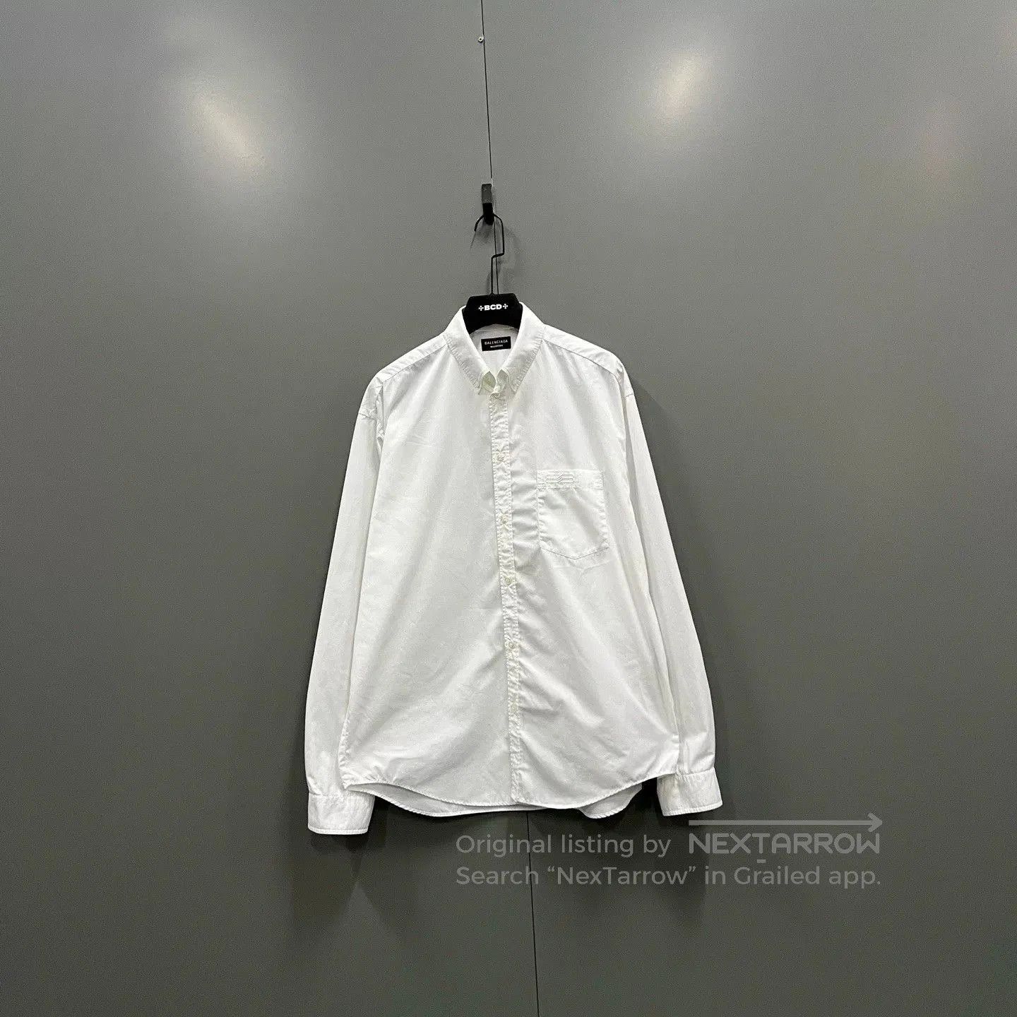 balenciaga white bb embroidered shirt.