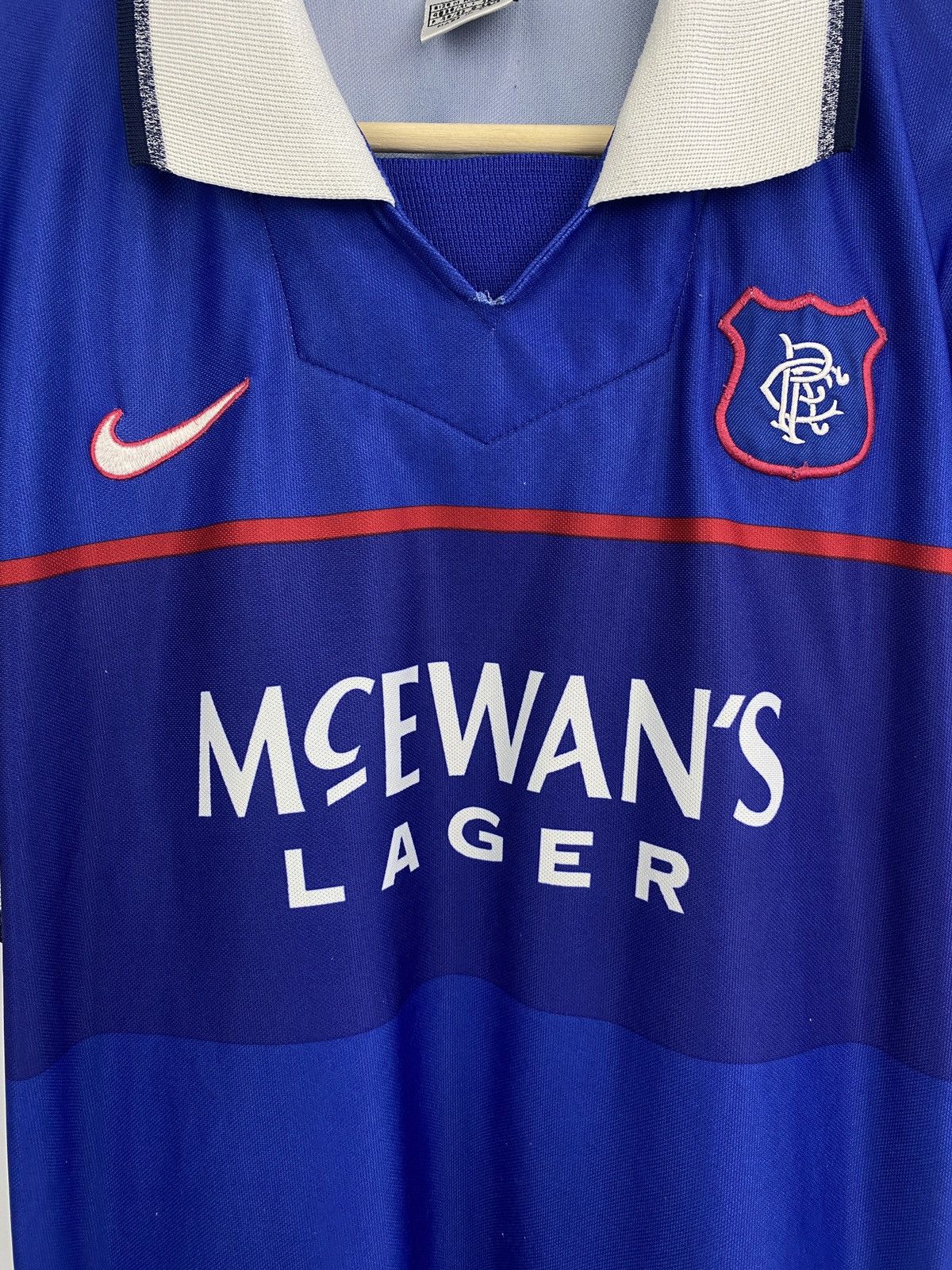 Nike 🏴󠁧󠁢󠁳󠁣󠁴󠁿 Vintage 1997/98 Nike Glasgow Rangers Home Jersey Blokecore Size US M / EU 48-50 / 2 - 3 Thumbnail