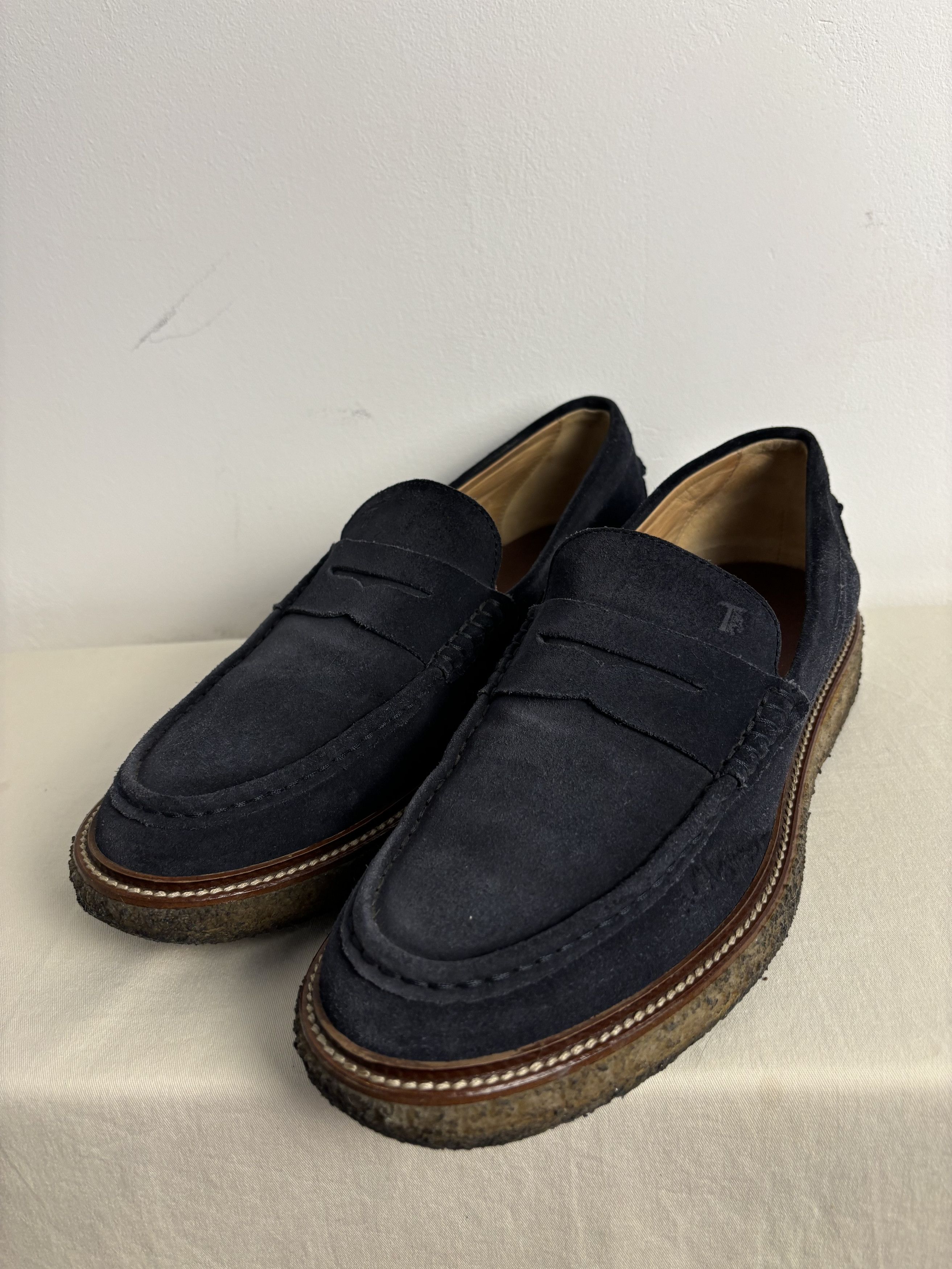 Tod's Tod's Navy Suede Loafers Size US 7 / EU 40 - 1 Thumbnail